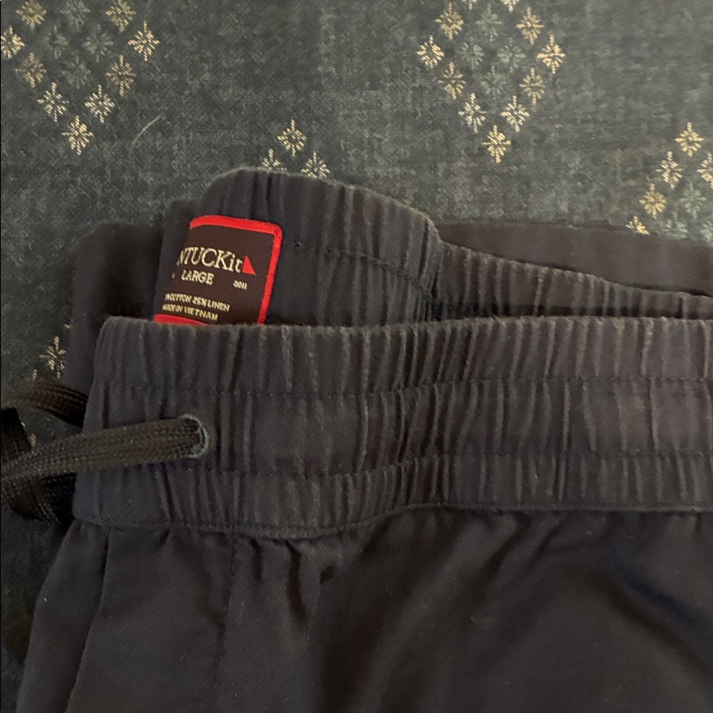 Navy Untuckit linen Drawstring Pants